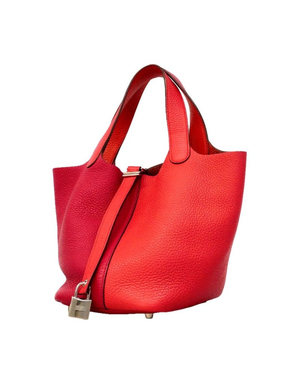 Hermes Handbag Picotin Lock PM Casaque Taurillon Clemence Rose Mexico Rouge